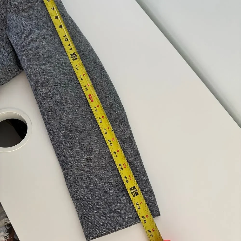 Stafford Linen Cotton Blend Sport Coat Size 46R Grey Breathable Business Casual